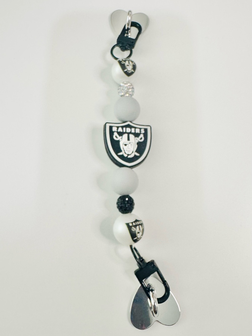 Las Vegas Beaded Keychain Charm - Black & White use on your IPad, Phone or Kind